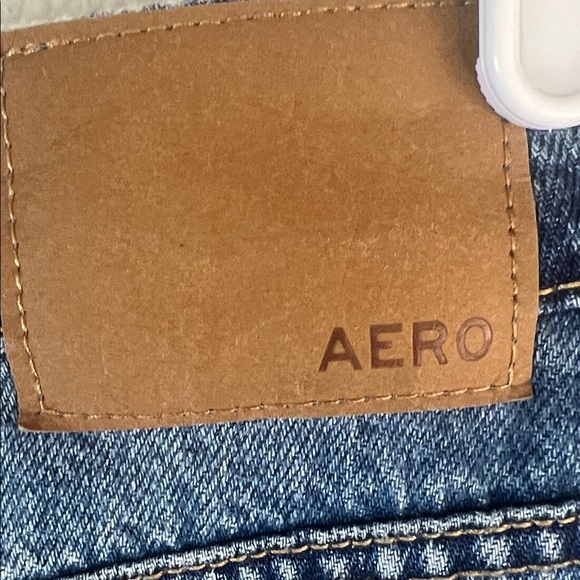 Aéropostale Low Rise Baggy Crop Jeans Size 14 Y2K Medium Wash Raw Hem Denim - Picture 6 of 12